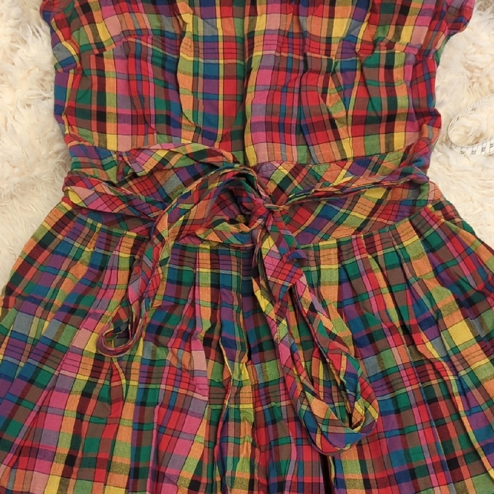 eShakti Multicolor Plaid Dress Size Small - Picture 7 of 16